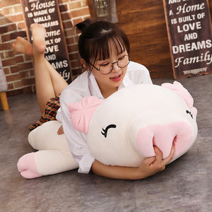 Lovely Pink Pig Down Soft Plush Cotton Stuffed Doll Pillow