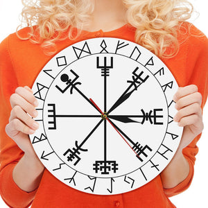 Viking Pagan Asatru Runic Compass Wall Clock