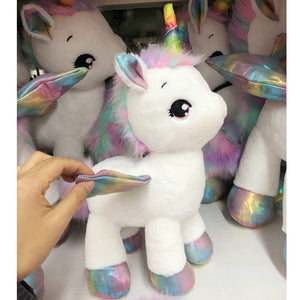 Fantastic Rainbow Glowing Wings Unicorn Plush Stuffed Doll Toys