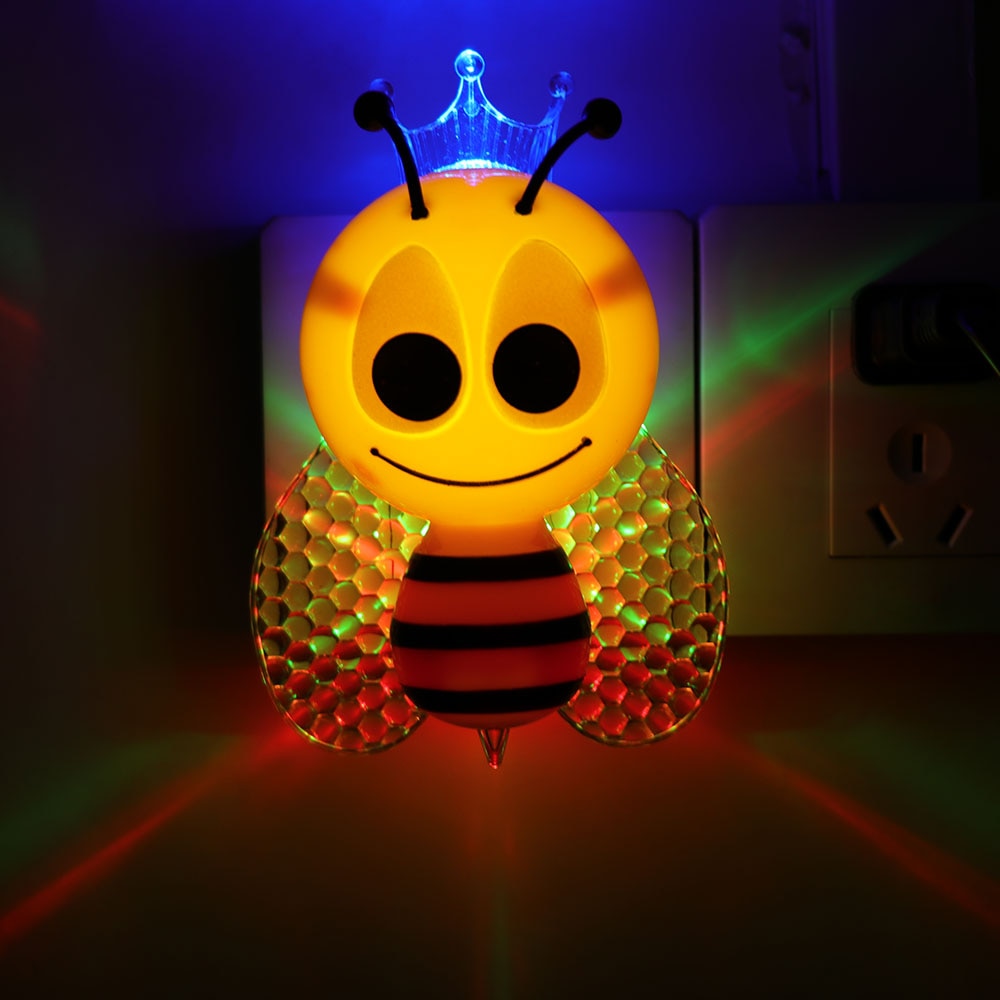 Colorful Baby Bee Night Light LED Lamp Bedroom Decor