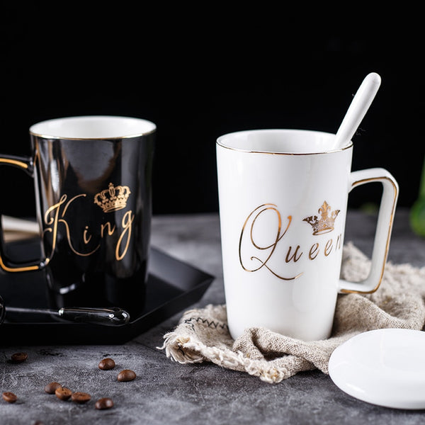 Chess Coffee Set For Two  Handmade King & Queen Tea Mug