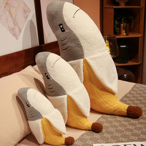 Cute Banana Shark Plush Stuffed Plush Pillow Cushion Toy Doll