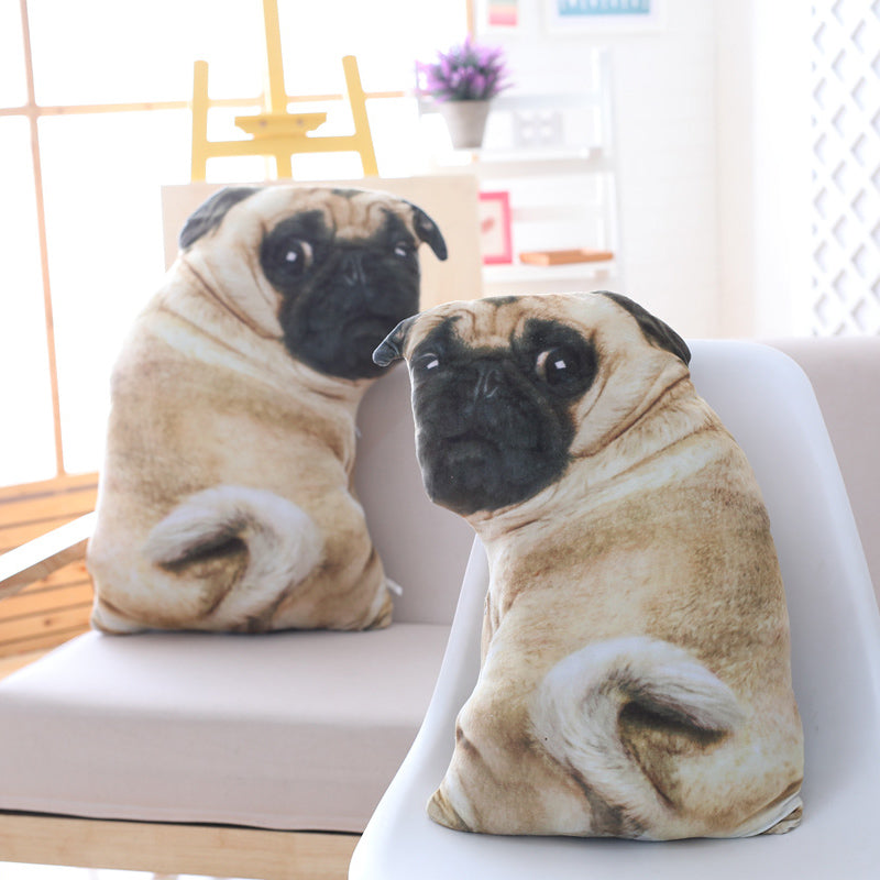 Lifelike Pug Dog Plush Toys Stuffed Pillow Dolls