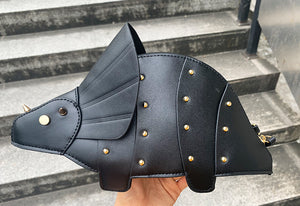 Triceratops Dinosaur Leather Purse Bag Handbag