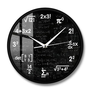 Math Equations and Notations Mathematics Chalkboard Wall Clock