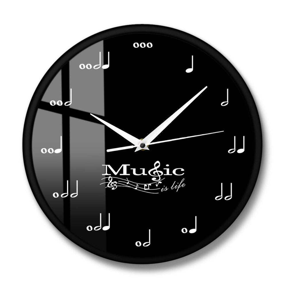 Music Is Life Musician Notes Wall Wall Clock