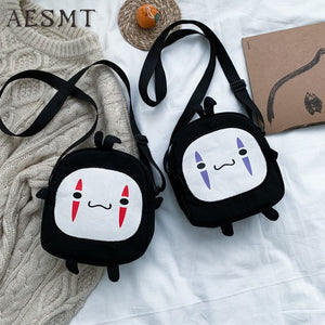 Anime Spirited Away Cute No Face Plush Mini Shoulder Bag for Kids