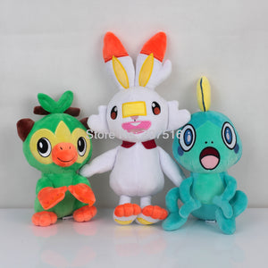 Cute Grookey Sobble Scorbunny Ear Plush Stuffed Dolls