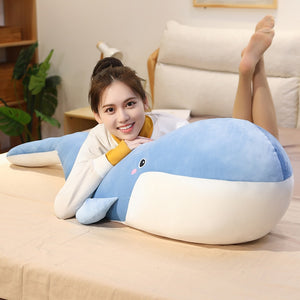 Cute Cartoon Giant Sea Whale Soft Plush Stuffed Pillow Doll