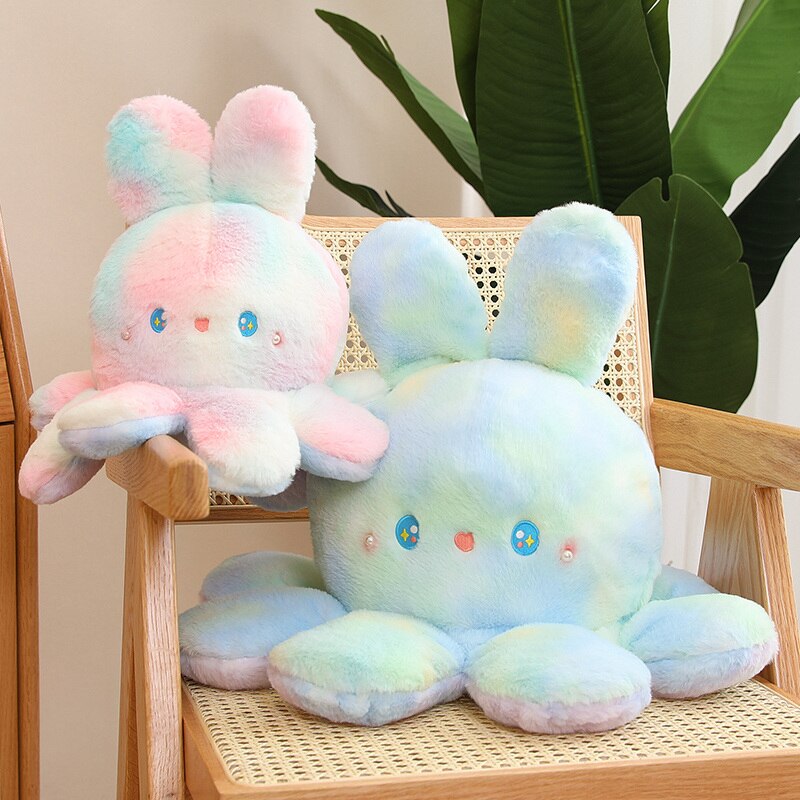 Cute Rabbit Cat Reversible Octopus 35cm Plush Stuffed Pillow Doll