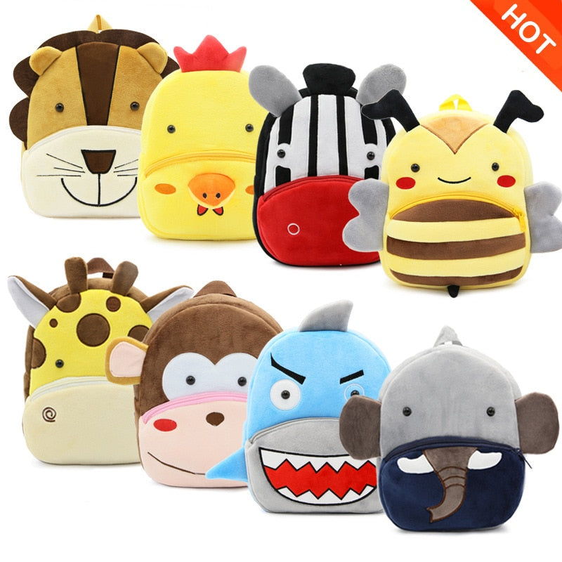 Cartoon Animal Children Plush Backpacks