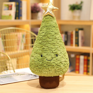 Cute Christmas Tree with Gold Star Plush Stuffed Pillow Doll