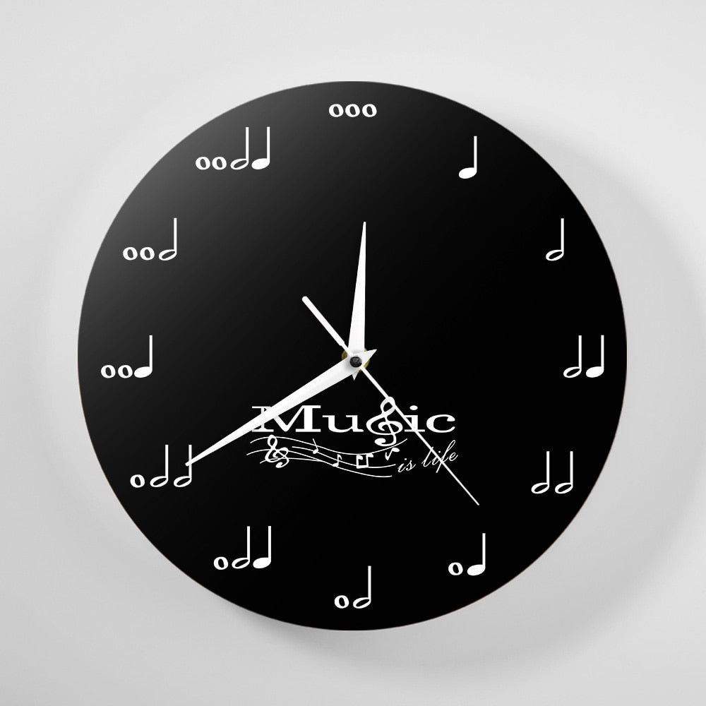 Music Is Life Musician Notes Wall Wall Clock