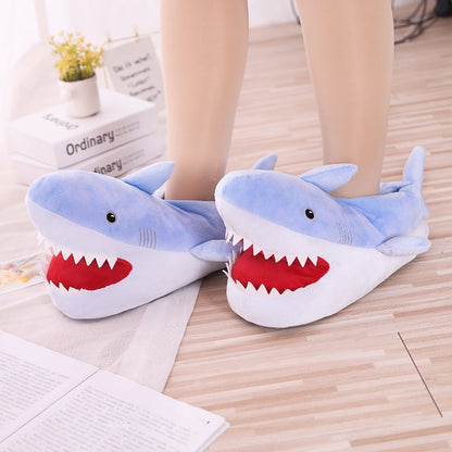 Funny Shark Short Fur Indoor Soft Home Slippers Shoes