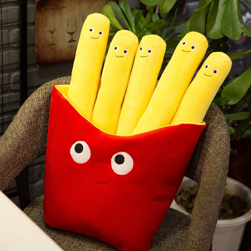 Funny Cartoon A Bag of French Fries Stuffed Plush Pillow Doll
