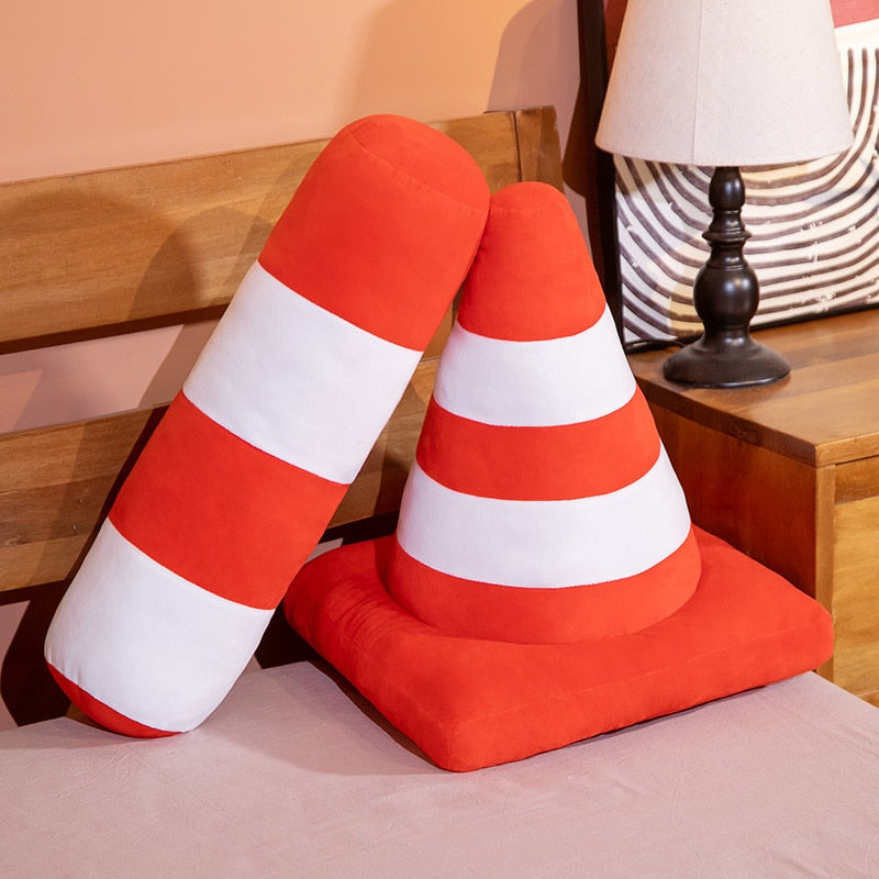 Simulation Roadblock Traffic Cones Mini Stuffed Plush Pillow Doll