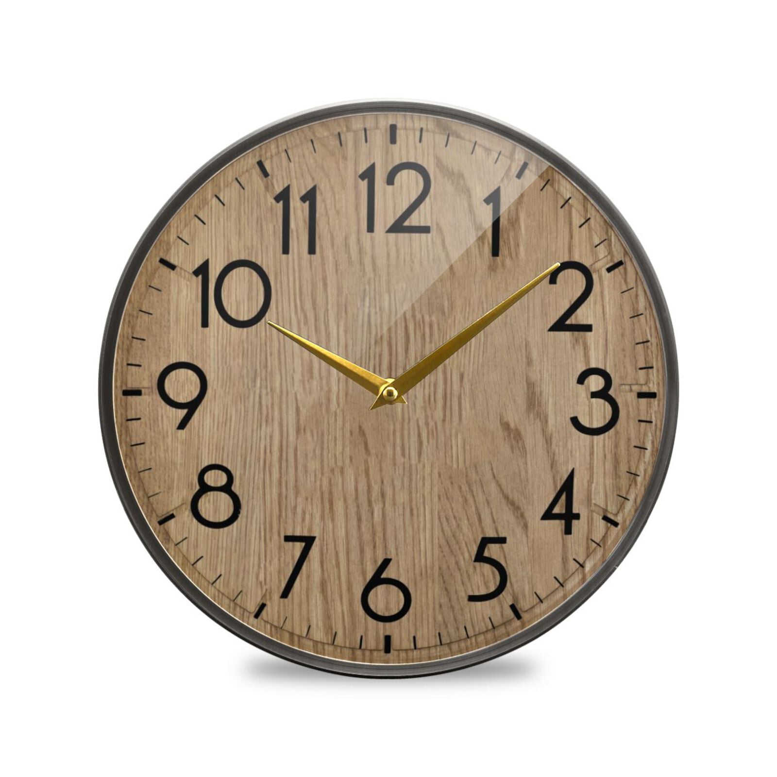 Wood Grain Acrylic Silent Non-Ticking Round Wall Clock