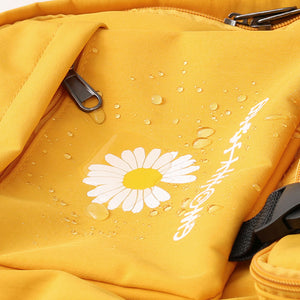 White Daisy Flower Oxford Cloth Waterproof School Bag Backpack for Teenage Girls