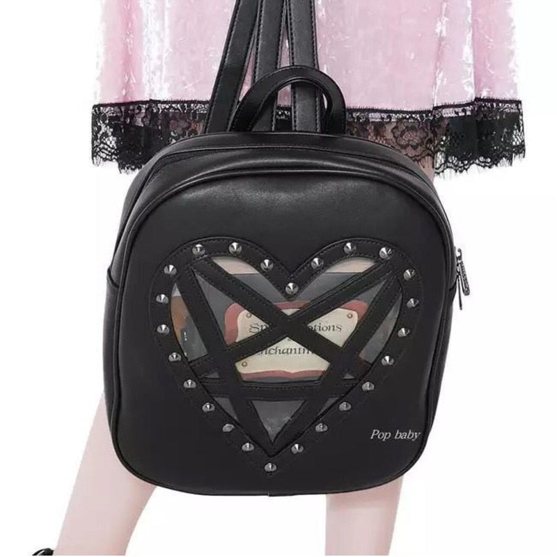 Pink Pentagram Heart Shaped Handbag