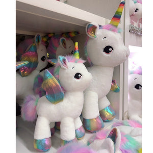 Fantastic Rainbow Glowing Wings Unicorn Plush Stuffed Doll Toys