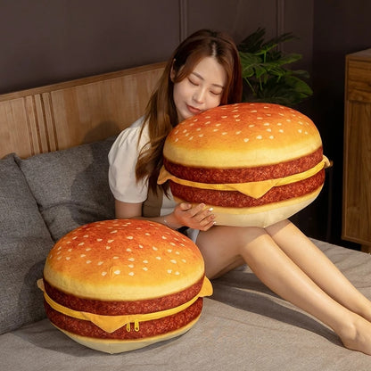 Cheese Burger Hamburger Stuffed Plush Throw Pillows Cushion Doll