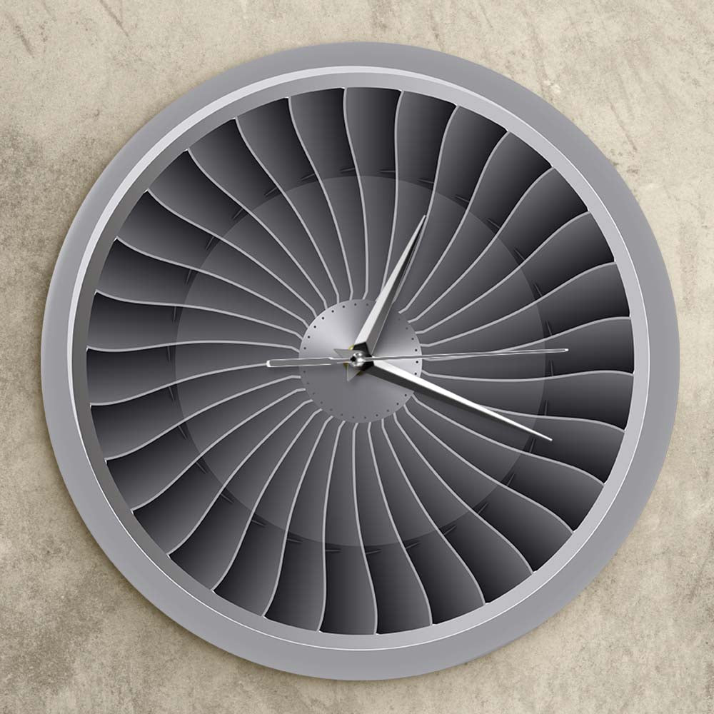 Jet Engine Turbine Fan Airplane Wall Clock