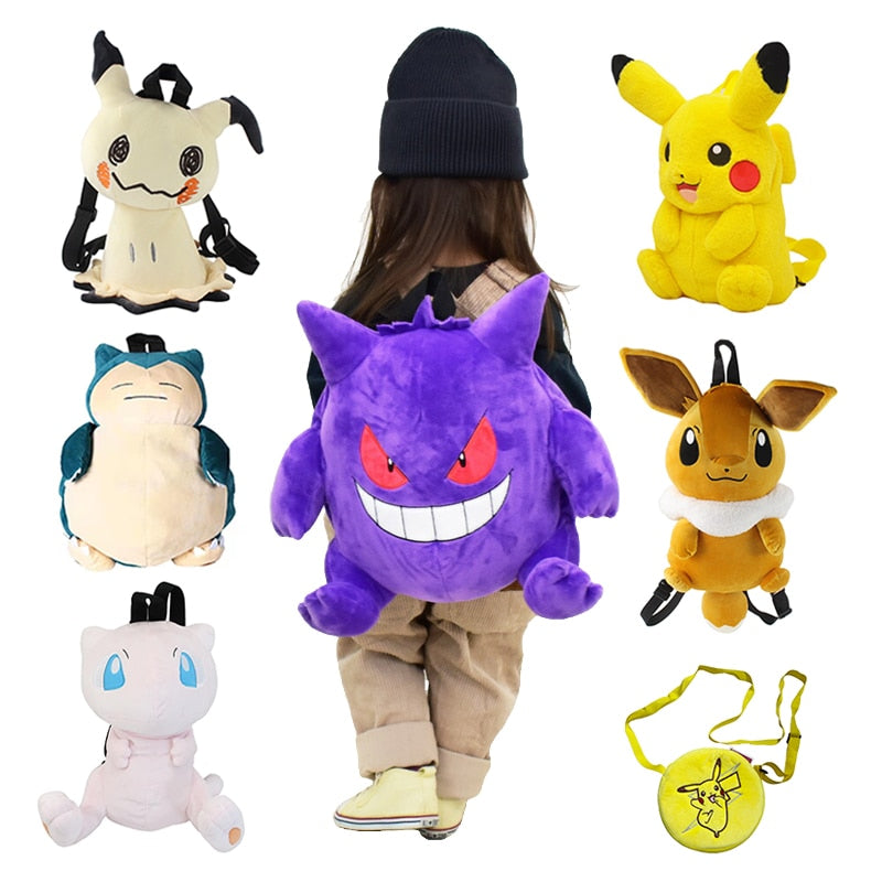 Anime Pokemon Monster Style Plush Backpack Children Bag