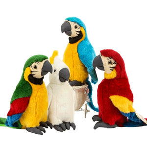 Lifelike Parrot Psittacidae Scarlet Macaw Bird Plush Stuffed Doll