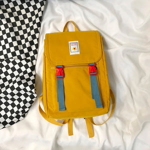 Two-Tone Street Style Backpack Waterproof Large Capacity Nylon College Schook Backpack