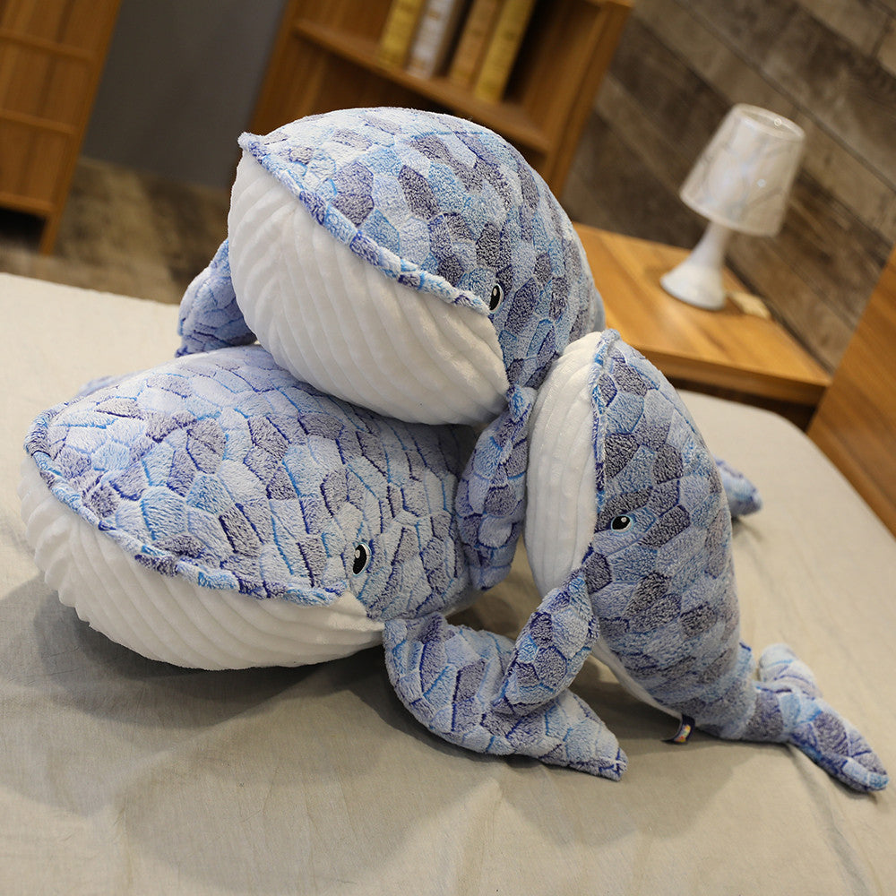 Giant Blue Whale Super Soft Plush Stuffed Throw Pillow Doll