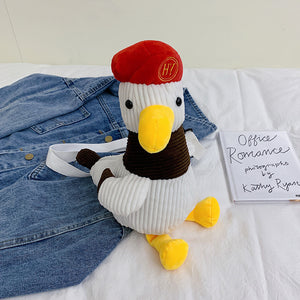 Cartoon Chicken Duck with Cap Velvel Plush Doll Shoulder Bag