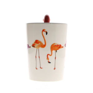 Tropical Flamingo Handle Coffee Mug Cup