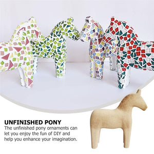 Unfinished Wooden Pony Horse Crafts Ornaments DIY Figurine