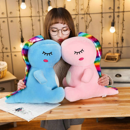 Lovely Rainbow Dinosaur Plush Stuffed Toy Doll