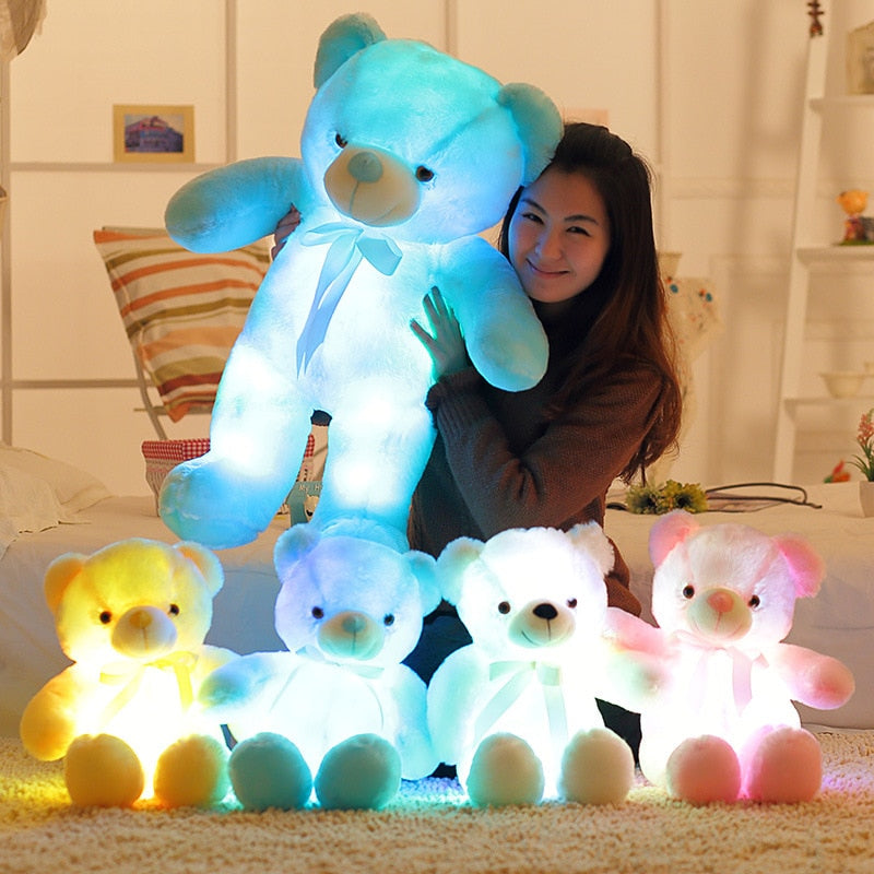 Cute Teddy Bear LED Glowing Light Soft Plush Stuffed Pillow Doll Toy