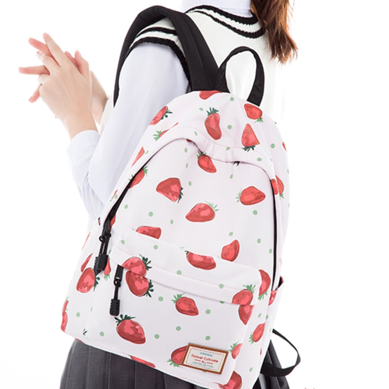 Beauty Red Lips Waterproof Backpack School Book Bag For Teenage Girls –  MsHormony