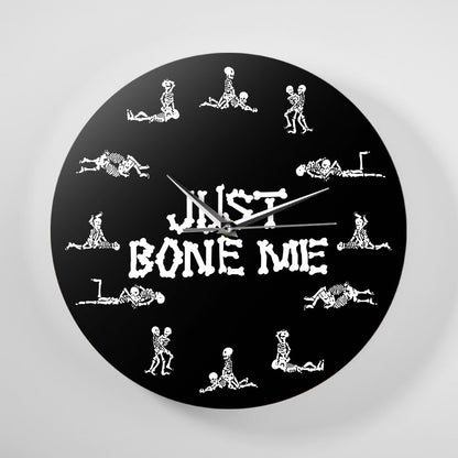 Funny Romantic Bachelorette Skeletons Karma Sutra Sex Position Wall Clock