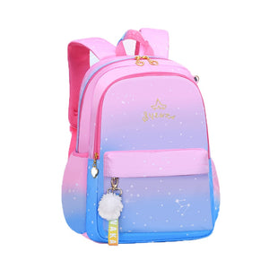 Cute Gradient Starry Waterproof Backpacks School Bag for Girls