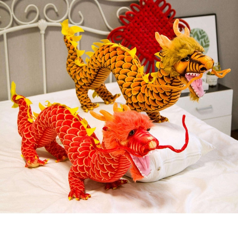 Chinese Dragon Mascot Large Size 30 Inch Plush Stuffed Doll Toy