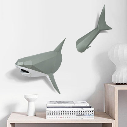 3D Pre-Cut Shark DIY Paper Craft Model Home Decor Gift