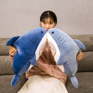 Cute Cuddly Huggable Cat Shark Plush Stuffed Toys Pillow