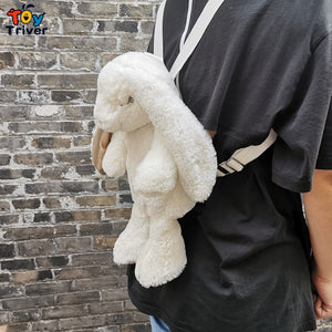White Giant Rabbit Bunny Doll Plush Backpack School Shoulder Bag