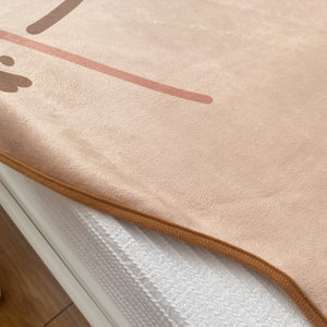 Cute Cat Shape Flannel Plush Blanket Kod Room Decor