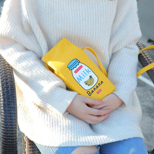 Cartoon Juice Milk Box Coin Purse Mini Shoulder Bag