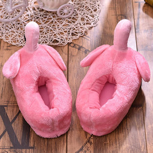 Cute Pink Flamingo Bird Indoor Soft Home Plush Slippers Shoes