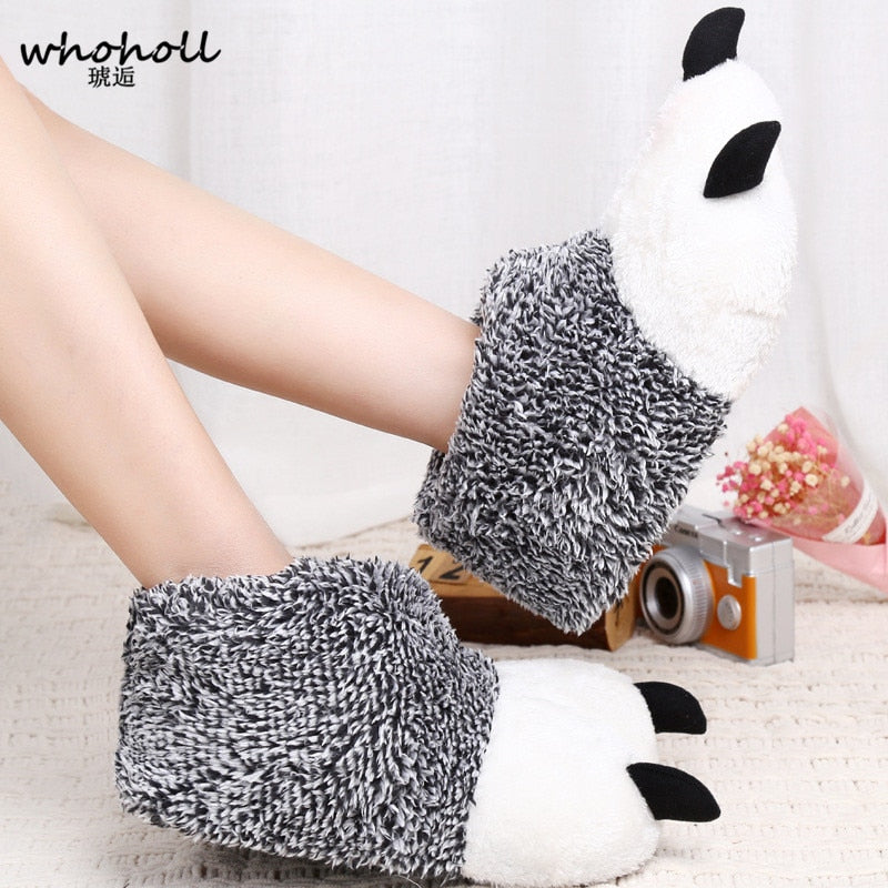 Giant Panda Bear Paw Warm Plush Slippers