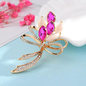 Classic Bright Opal Shining Crystal Pin Brooches