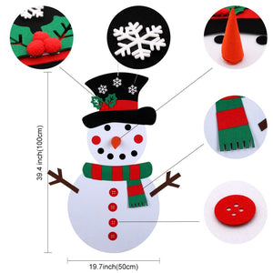 DIY Felt Snowman Christmas Wall Hanging Decoration