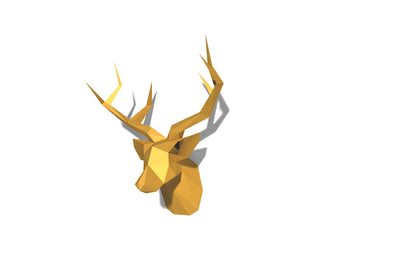 3D Pear Deer Head Animal DIY Paper Craft Model Home Decor Gift