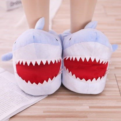 Funny Shark Short Fur Indoor Soft Home Slippers Shoes